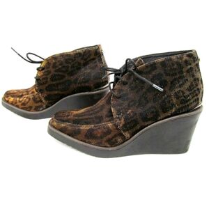 Donald J. Pliner Leopard Shimmer wedge boots